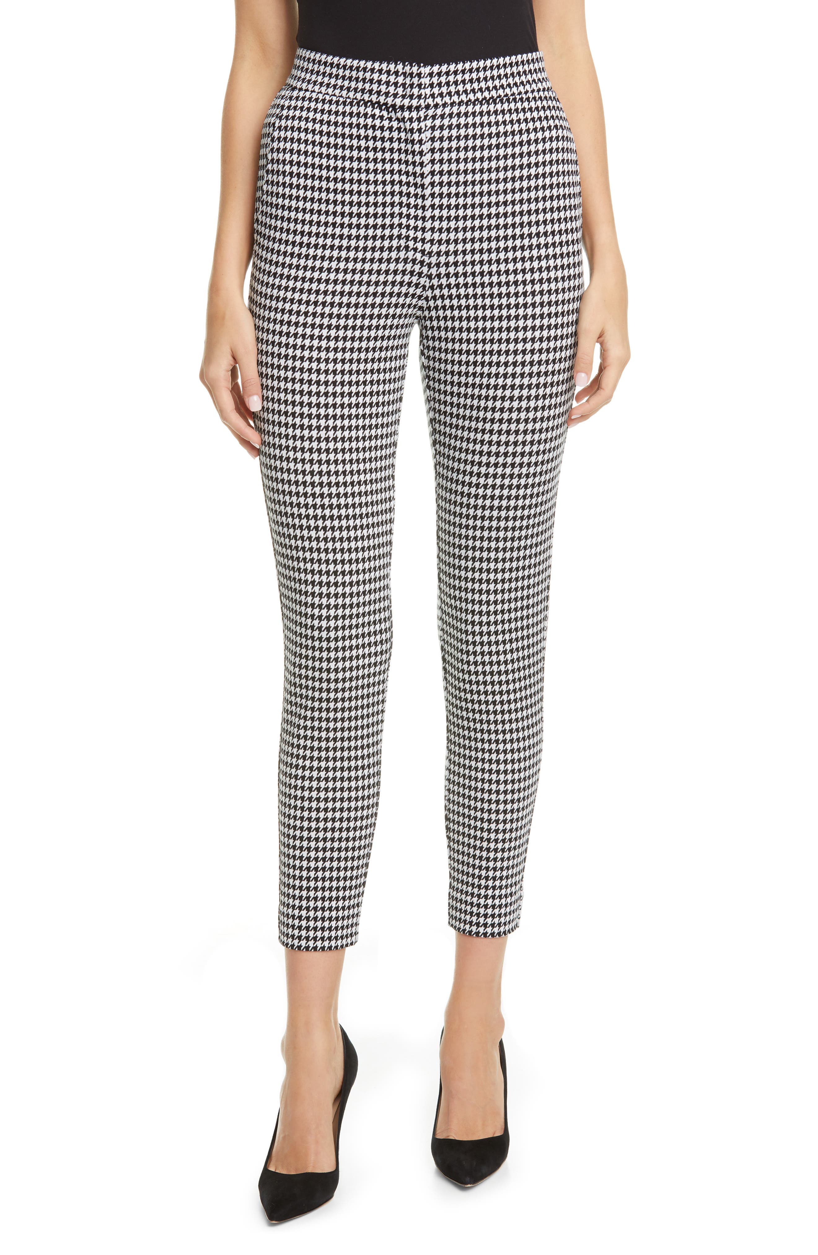 Max Mara Bruno Houndstooth Knit Ankle Pants In Black ModeSens