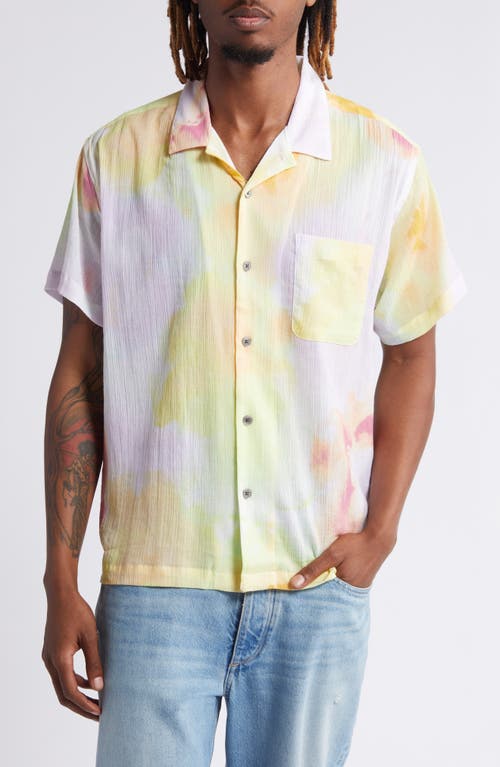 Sometimes Tie Dye Camp Shirt in White Multi