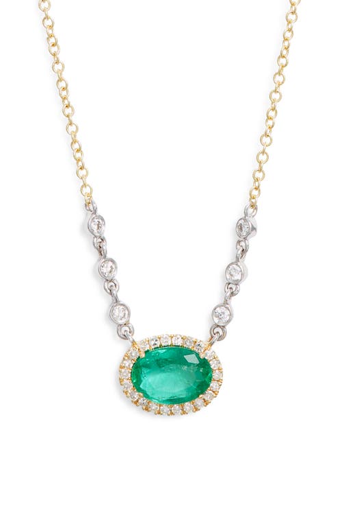 Meira T Emerald Pendant Necklace in Yellow 