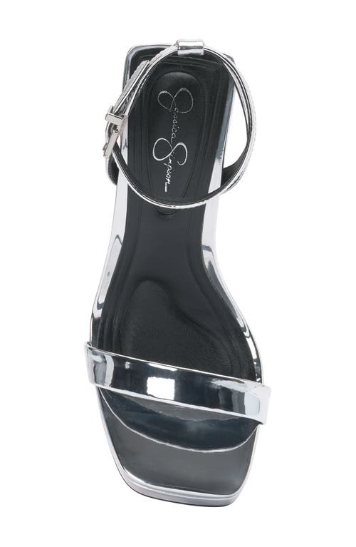 Jessica Simpson Adonia Ankle Strap Platform Sandal In Silver