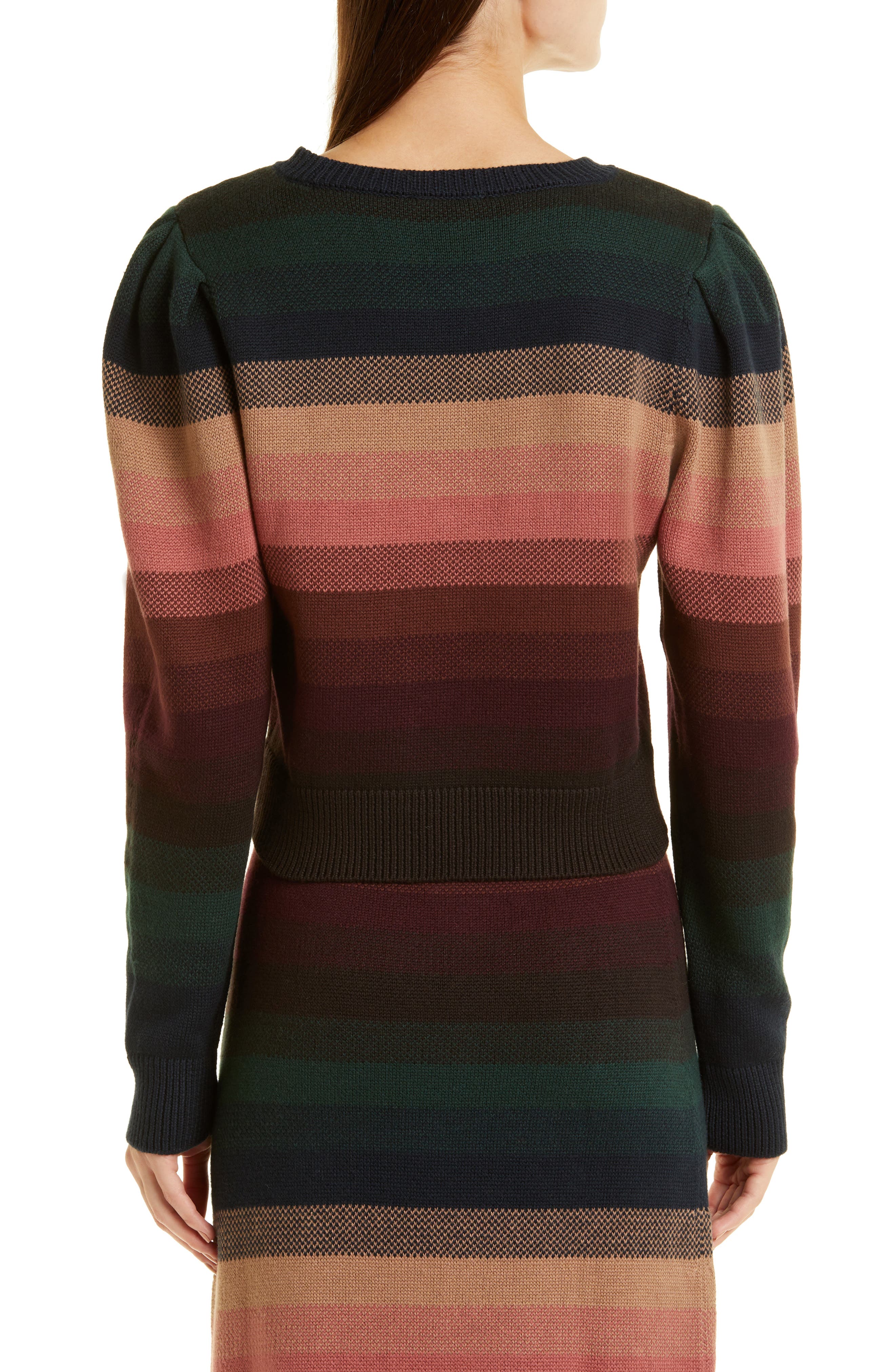 Paige Leda Stripe Cotton \u0026 Cashmere Sweater Skirt in Bonet Stripe
