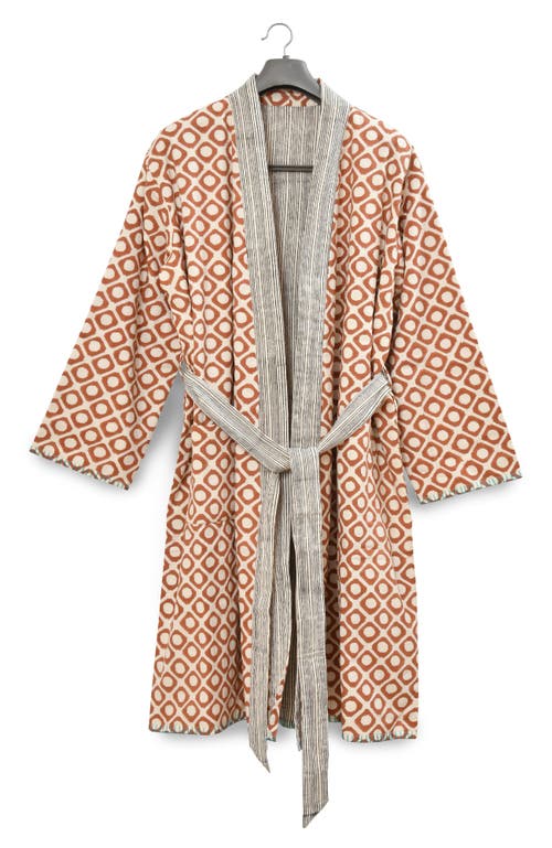 Verve Culture Block Print Reversible Robe In Block Print