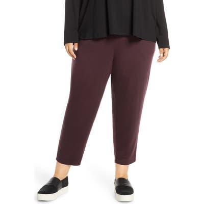 Plus Size Eileen Fisher Slouchy Ankle Pants, Purple