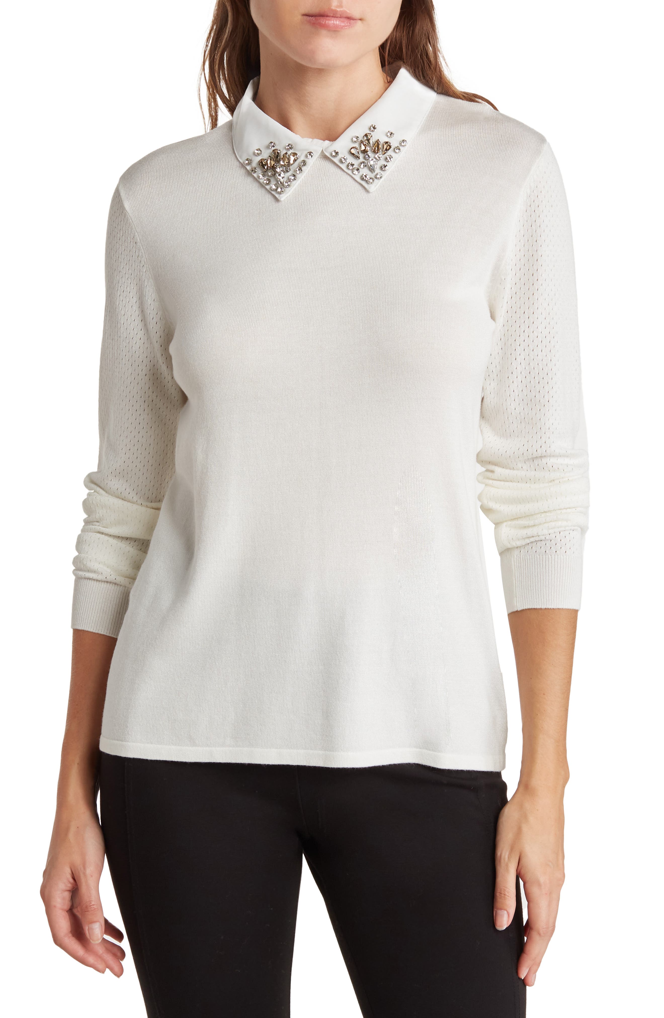 Belldini Embellished Poplin Collar 