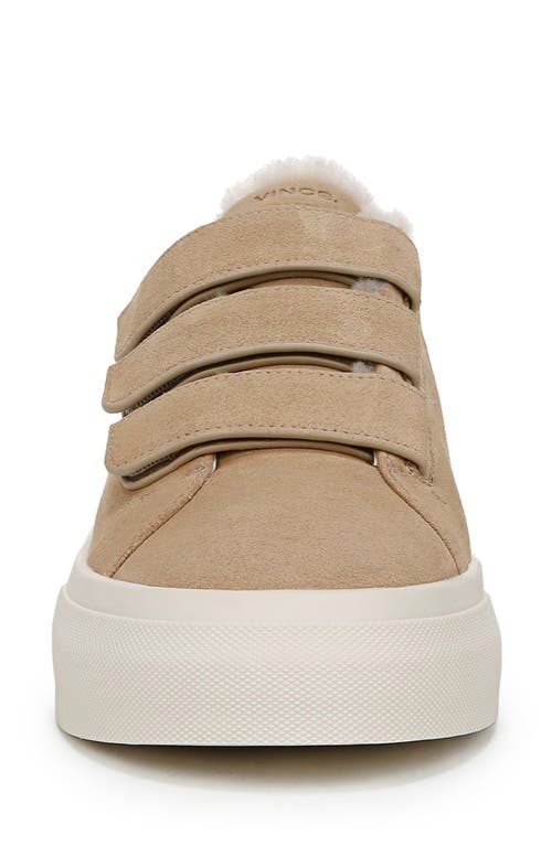 Shop Vince Genuine Shearling Lined Sneaker In Sand