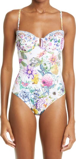 Floral Print Underwire One-Piece Swimsuit