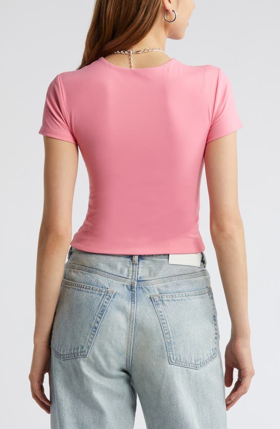 Shop Open Edit Smooth Edit Short Sleeve Top In Pink Ginger