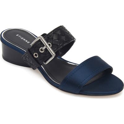 Etienne Aigner Preston Buckle Strap Slide Sandal- Blue