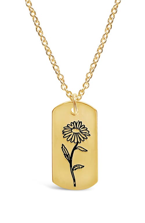 Sterling Forever Birth Flower Pendant Necklace In Gold/april
