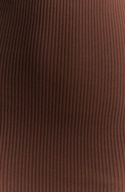 Shop Naked Wardrobe Rib Sweater Knit Skirt In Dark Chocolate