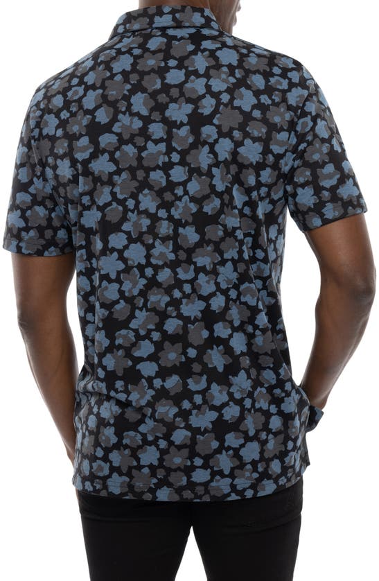 Travismathew By The Wharf Floral Print Polo In Black