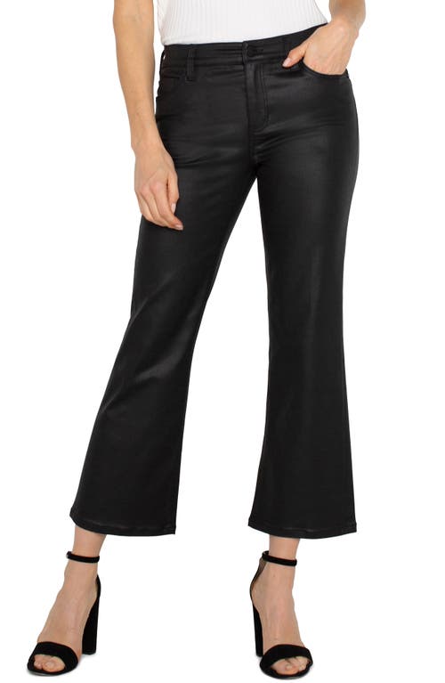 Shop Liverpool Hannah Coated Crop Flare Jeans In Coated Black