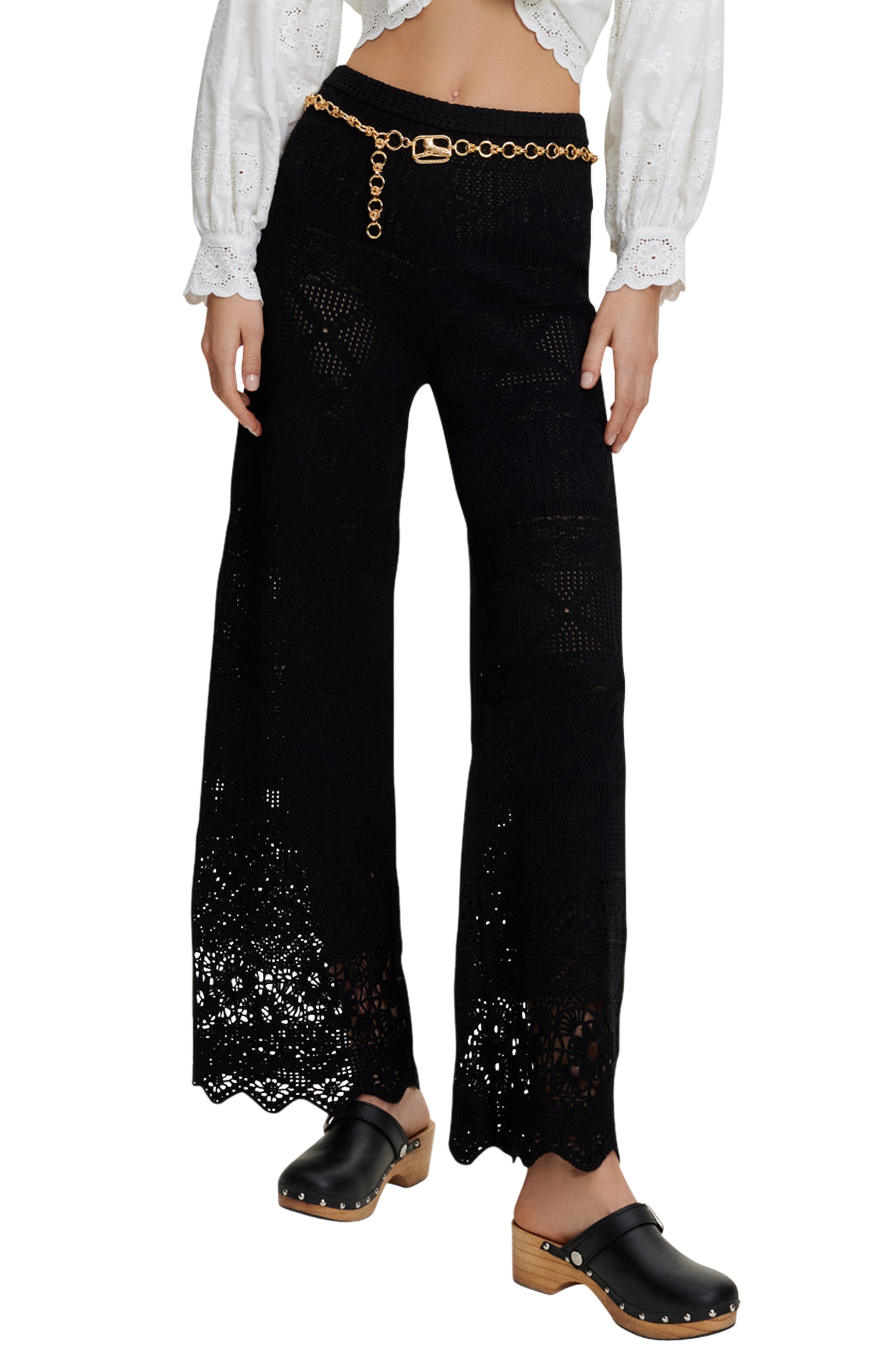 maje Pantelle Open Stitch Wide Leg 