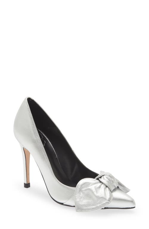 Ted Baker London Ryal Metallic Bow Court Pump in Silver