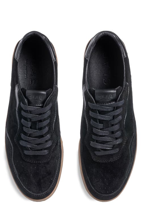 Shop Clae Haywood Leather Sneaker In Black Dark Gum