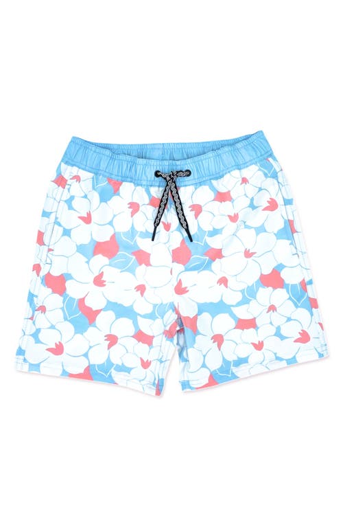 Feather 4 Arrow Retro Tropical Swim Trunks Cool Blue at Nordstrom,