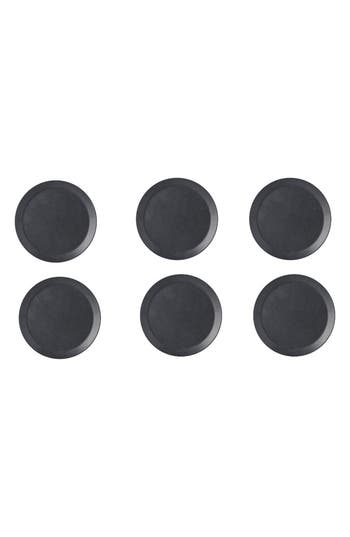 Rosti Mepal Bloom Set Of 6 Dinner Plates In Black