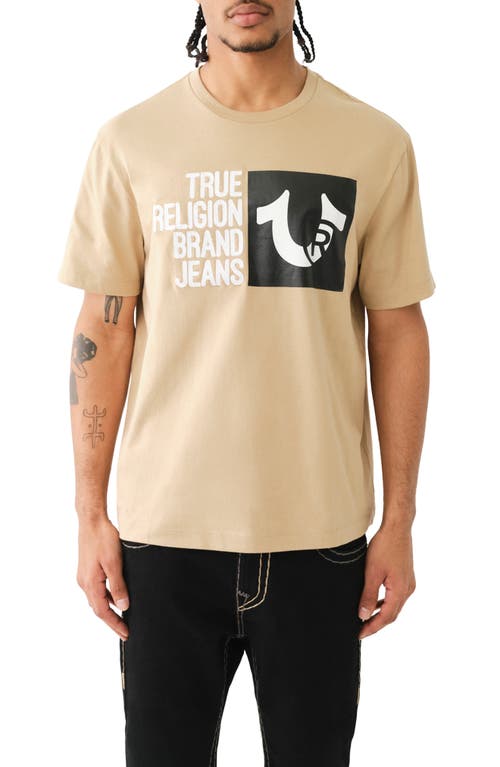 Relaxed Fit Chain Emblem Graphic T-Shirt in Travertine