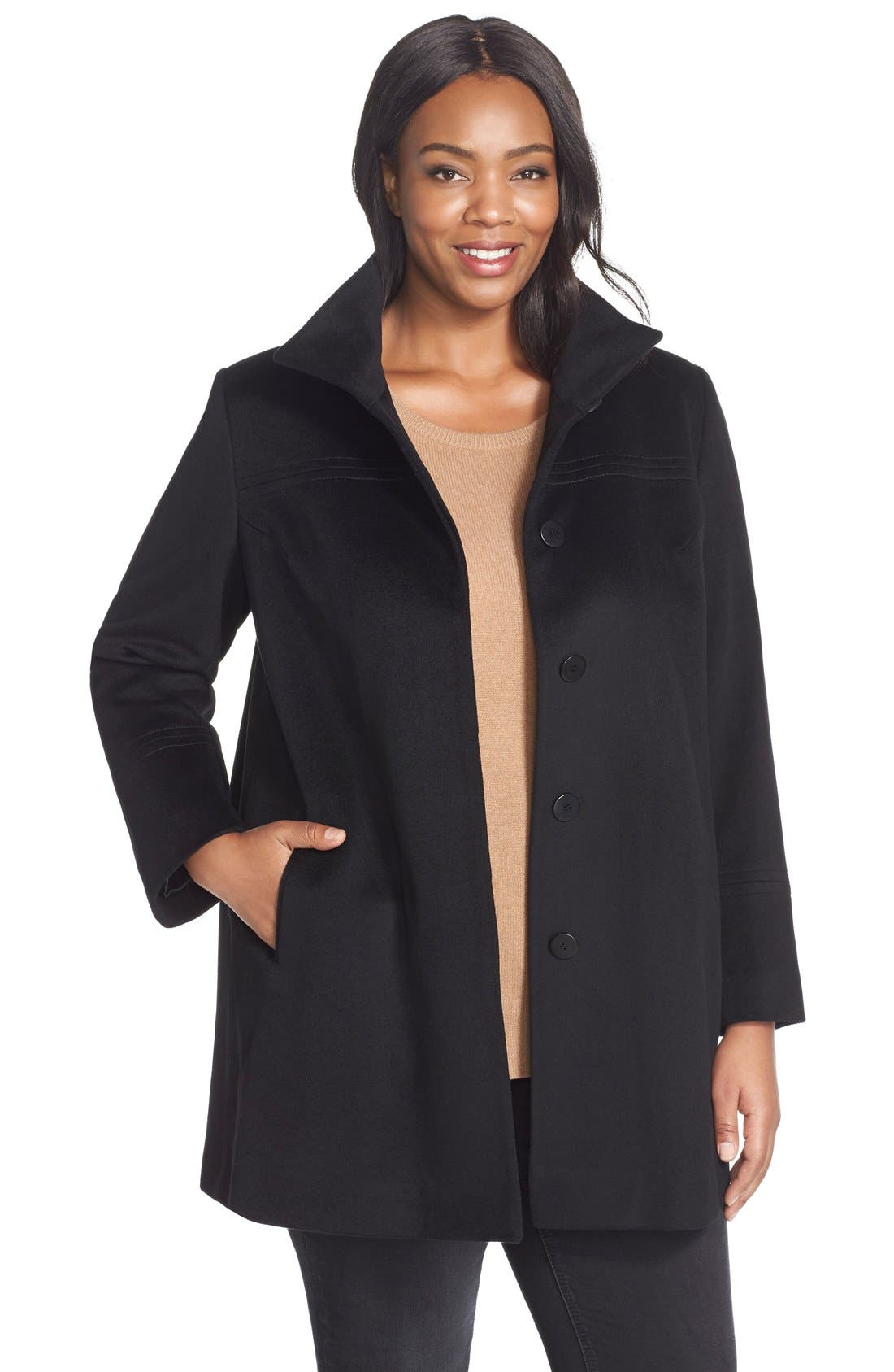 Fleurette Wool Stand Collar Car Coat (Plus Size) (Nordstrom Exclusive) Nordstrom
