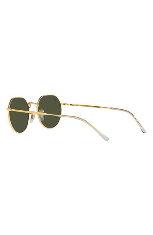 Shop Ray Ban Ray-ban Jack 53mm Round Sunglasses In Legend Gold/green