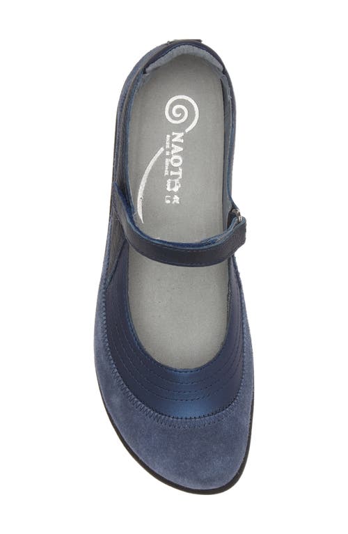 Shop Naot Kirei Mary Jane Flat In Polar/mid Blue Suede/ink