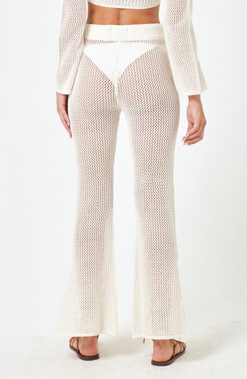 Shop L*space Lspace Los Cabos Open Stitch Cover-up Sweater Pants In Cream