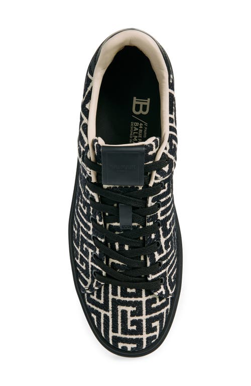 Balmain Black Low Top Sneakers In Black/ivory