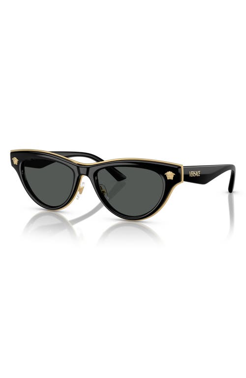 Shop Versace 52mm Cat Eye Sunglasses In Black