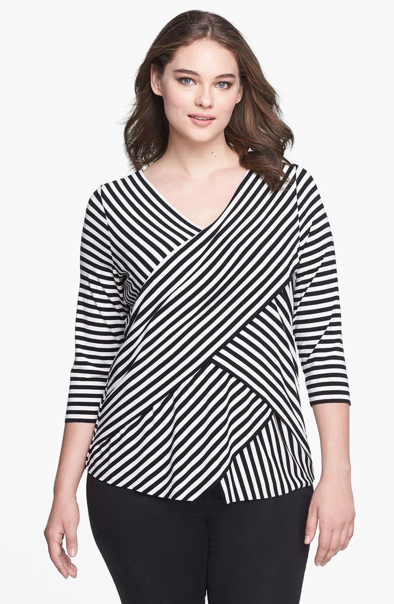 Vince Camuto Tiered Stripe Top (Plus Size) | Nordstrom