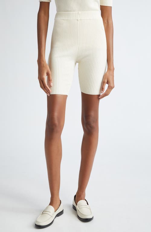 Sporty And Rich Sporty & Rich Rib Bike Shorts In Cream