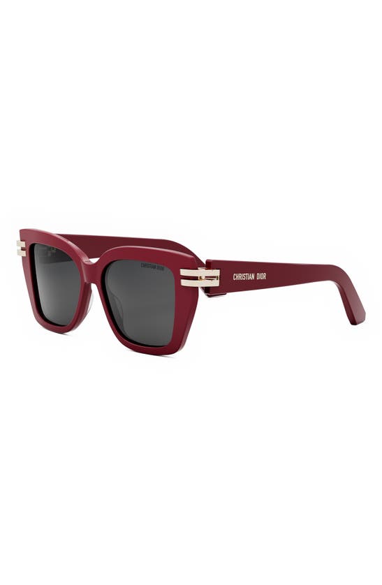 Shop Dior C S1i 52mm Square Sunglasses In Shiny Red / Smoke