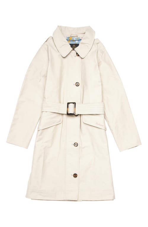 Barbour Kids' Camila Waterproof Belted Trench Coat in Mist/Folky Floral