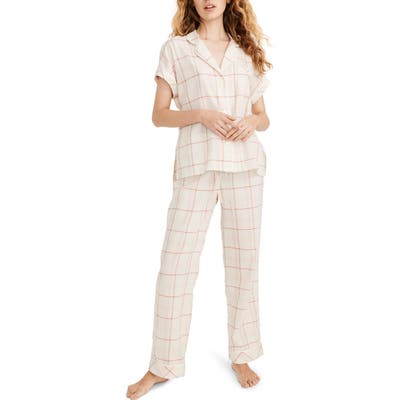Madewell Fine Plaid Bedtime Pajamas, Ivory