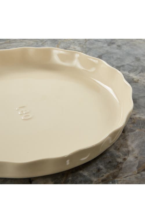 Berghoff Leo Balance Rippled 11-inch Ceramic Pie Dish In Moonbeam