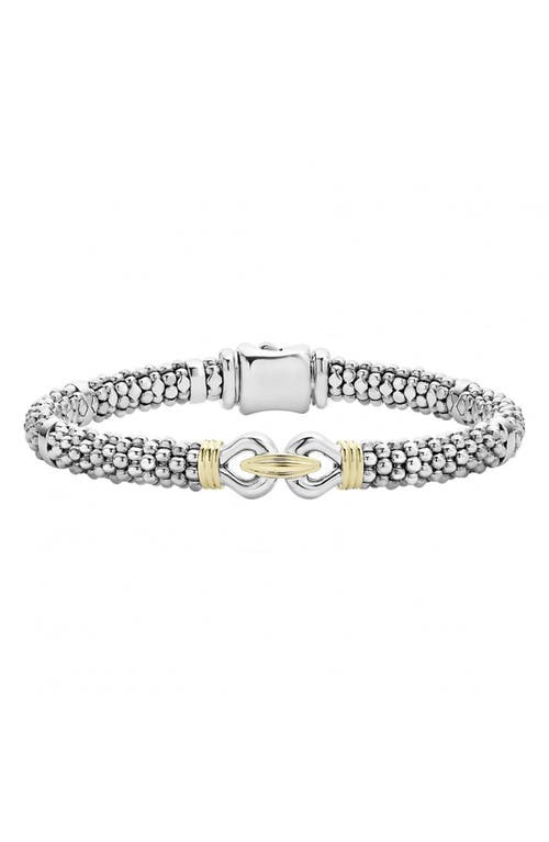Lagos 18k Yellow Gold And Sterling Silver Derby Fluted Rope Bracelet In Silver/gold