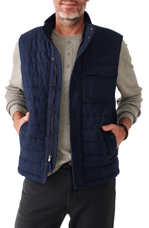 Faherty Teton Valley Quilted Vest in Navy Heather
