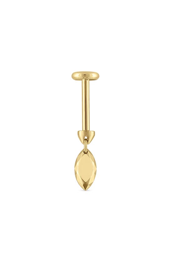 Maria Tash Faceted Marquise Single Threaded Stud Earring In Yellow Gold