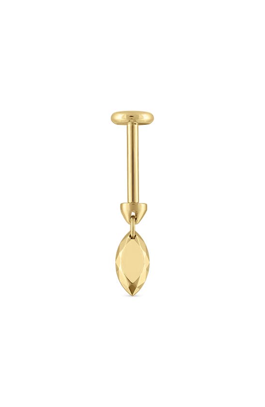 Shop Maria Tash Faceted Marquise Single Threaded Stud Earring In Yellow Gold