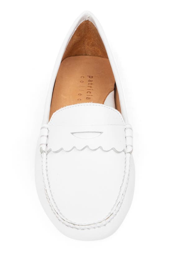 Shop Patricia Green Janet Scalloped Driving Loafer In White