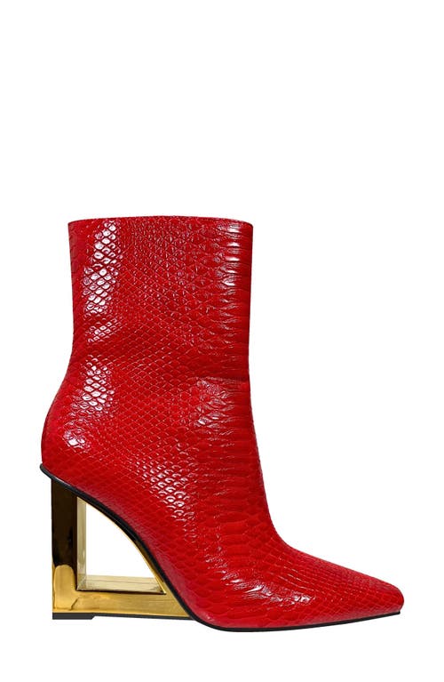 Ninety Union Fire Snip Toe Bootie In Red