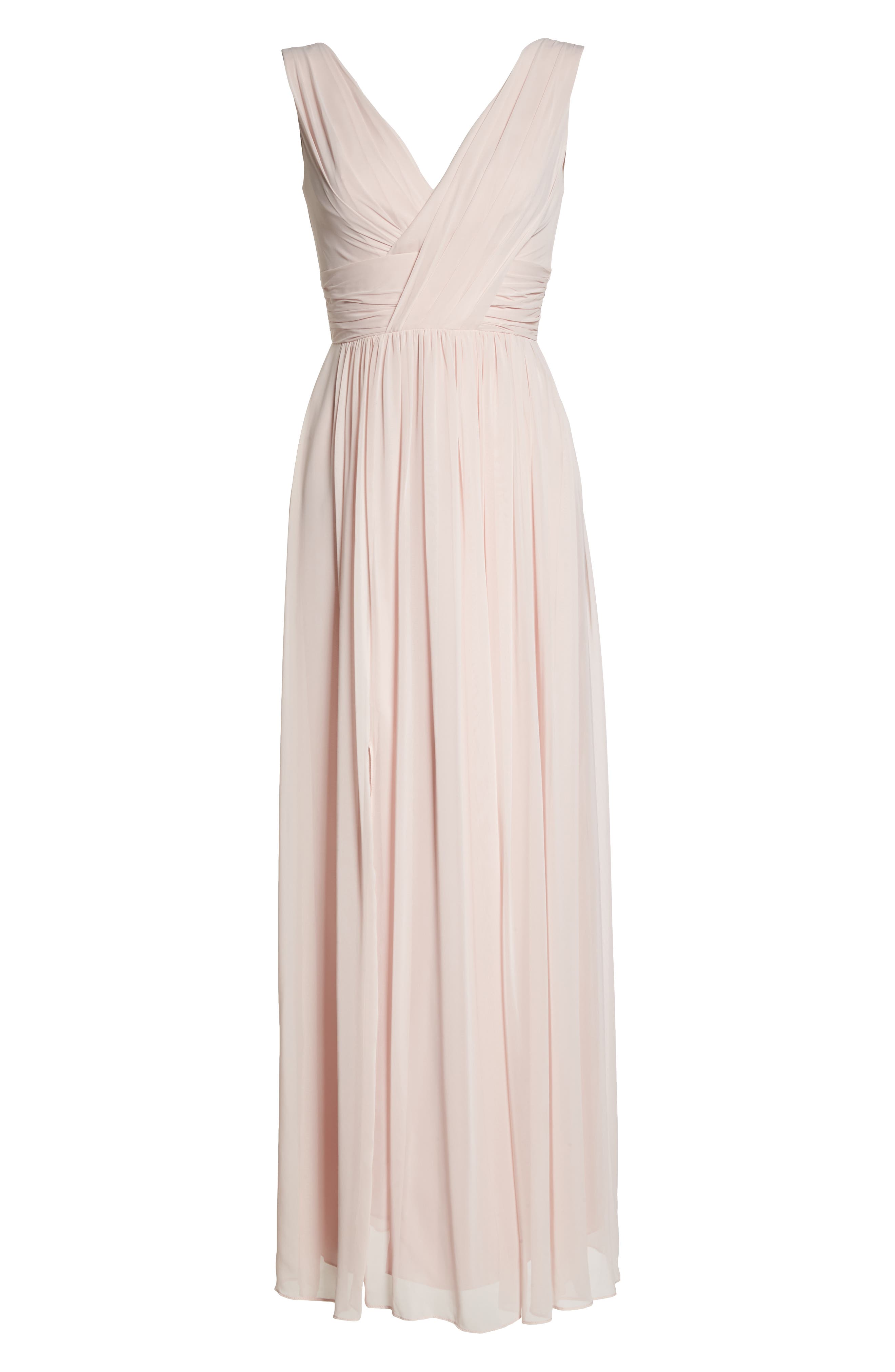 Dessy Collection Lux V-Neck Chiffon Gown, 8 (similar to 1) - Pink