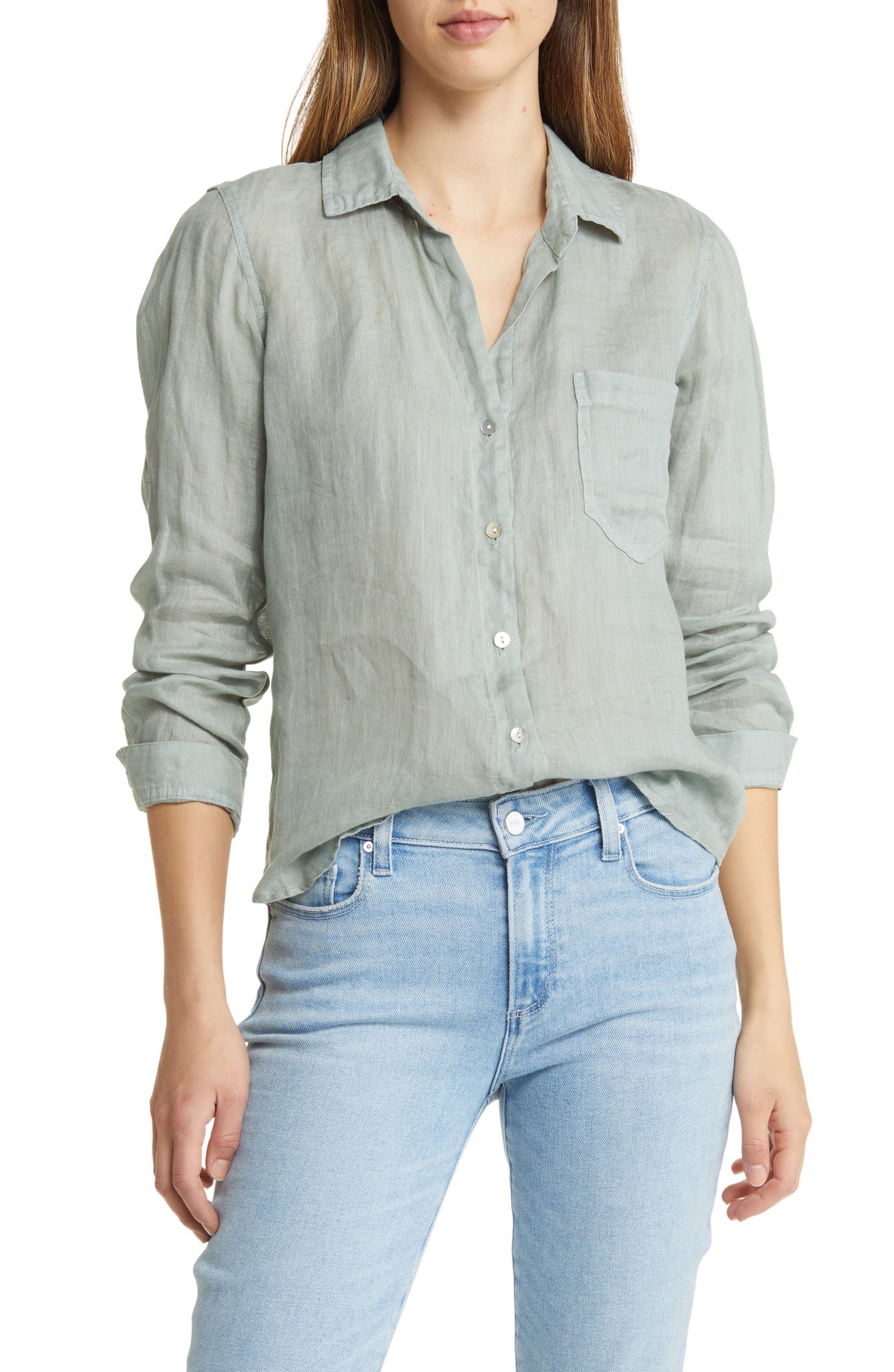 Bella Dahl Garment Dyed Linen Button-Up Shirt | Nordstrom