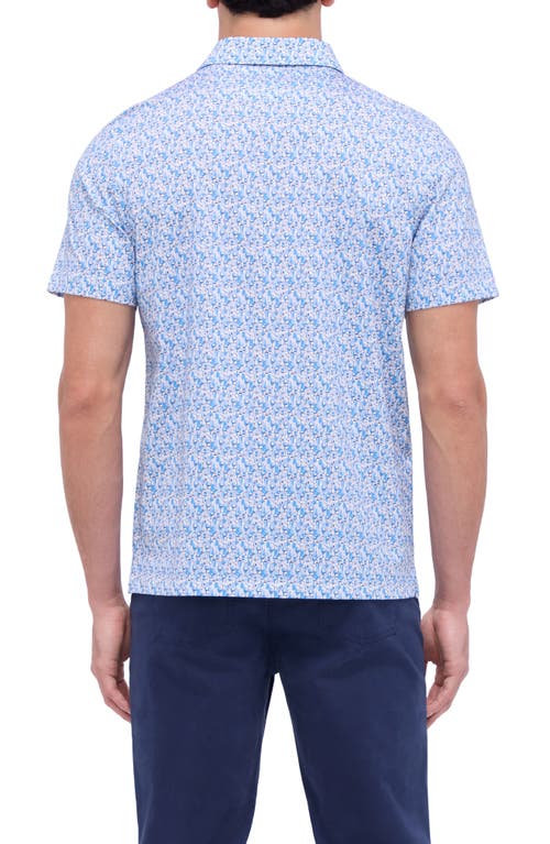 Bugatchi Victor Ooohcotton® Barware Print Polo In Sapphire