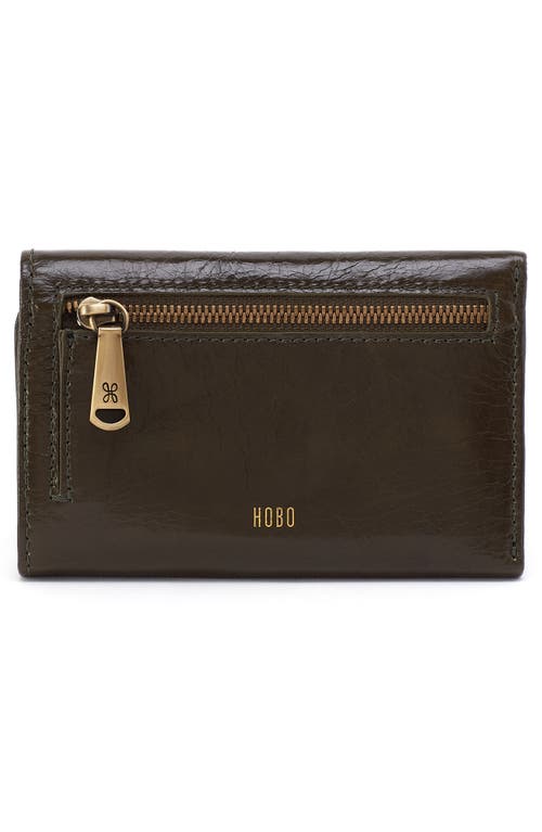 Shop Hobo Jill Leather Trifold Wallet In Deep Moss