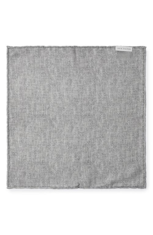 Jack Victor Riverview Reversible Silk Pocket Square In Grey