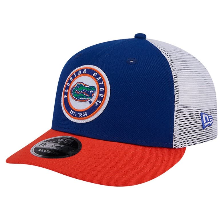 Shop New Era Royal Florida Gators Throwback Circle Patch 9fifty Trucker Snapback Hat