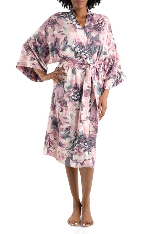 Midnight Bakery Moonlight Beach Floral Wrap Robe in Mauve at Nordstrom, Size X-Small