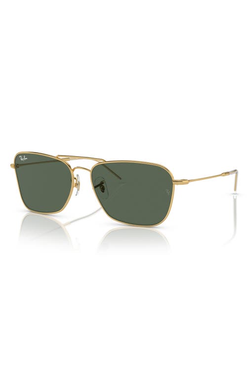 Ray Ban Ray-ban Caravan Reverse 61mm Square Sunglasses In Gold Flash