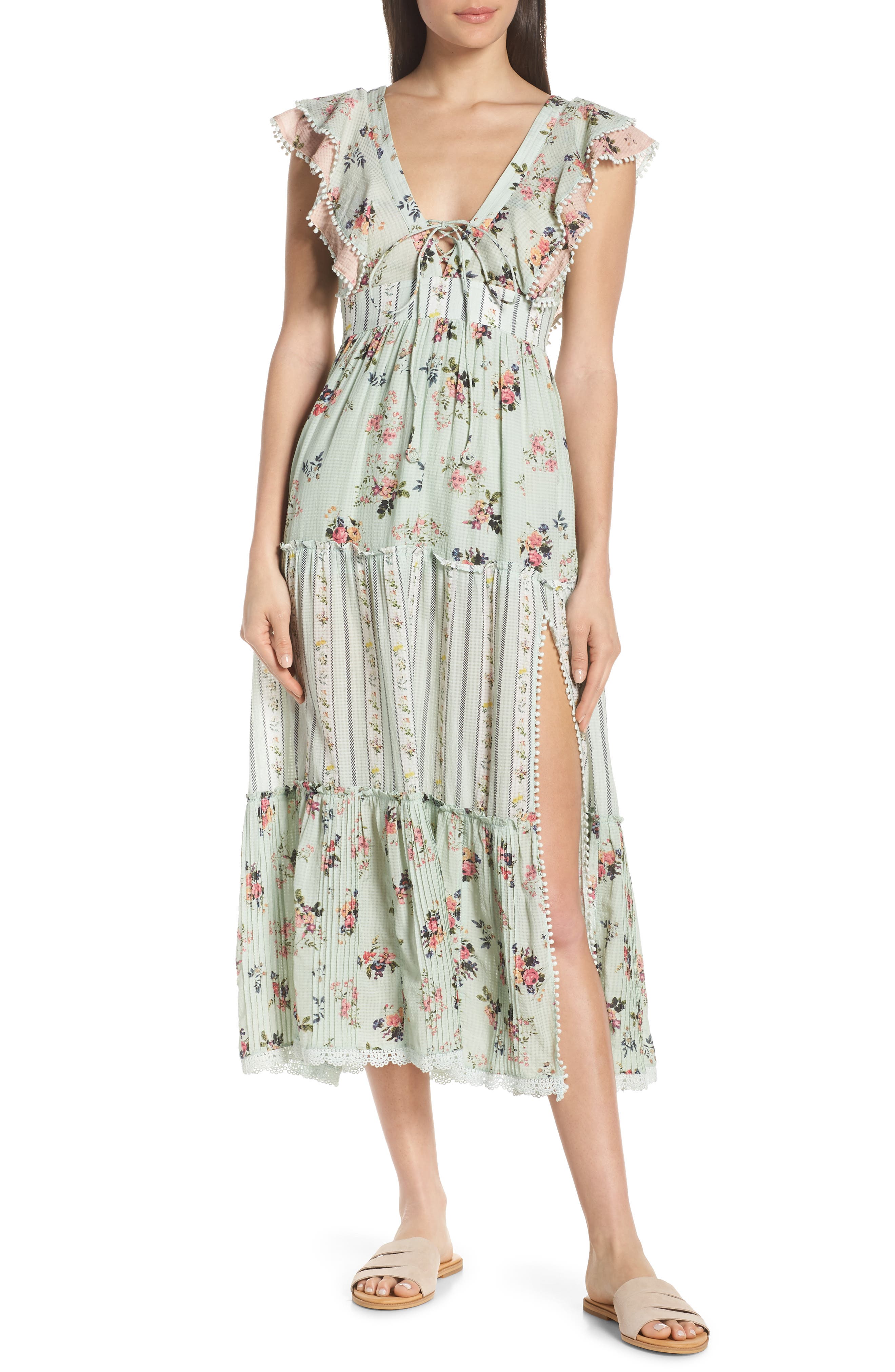 Hemant & Nandita Cover-Up Midi Dress, Green
