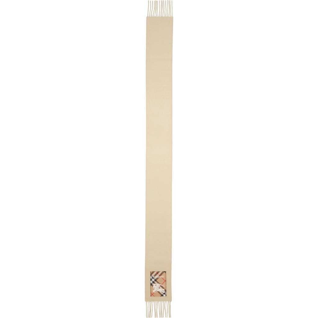 Burberry Equestrian Knight Detail Cashmere Fringe Scarf In Nutmeg